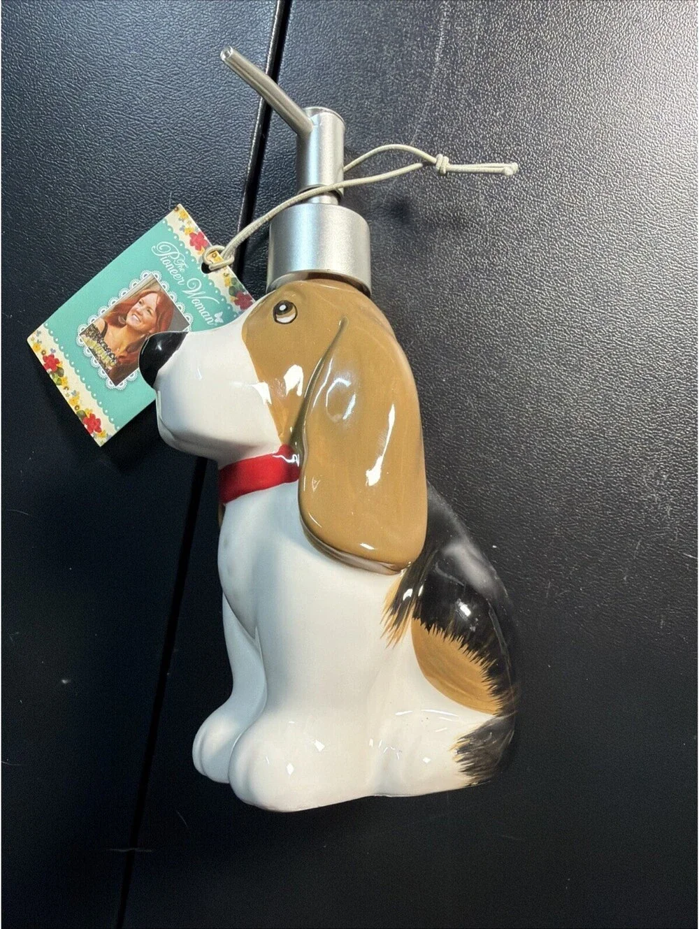 Pioneer Woman Charlie Basset Hound Dog Pump Liquid Hand Soap Lotion Dispenser 8”